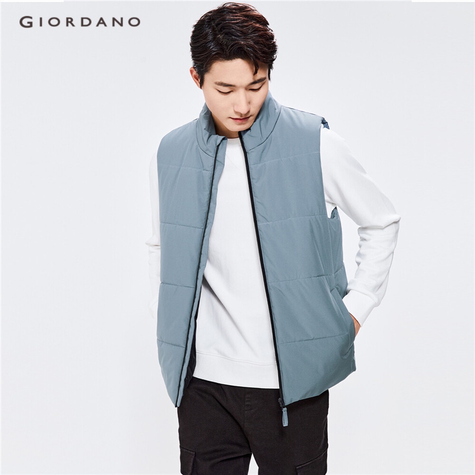 Áo khoác sát nách GIORDANO 01072683 cổ đứng màu trơn dành cho nam