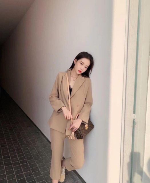 [ SIÊU PHẨM ] Set vest quần suông nude + đen (ko kèm áo trong) SVD00035 rẻ nhất | BigBuy360 - bigbuy360.vn