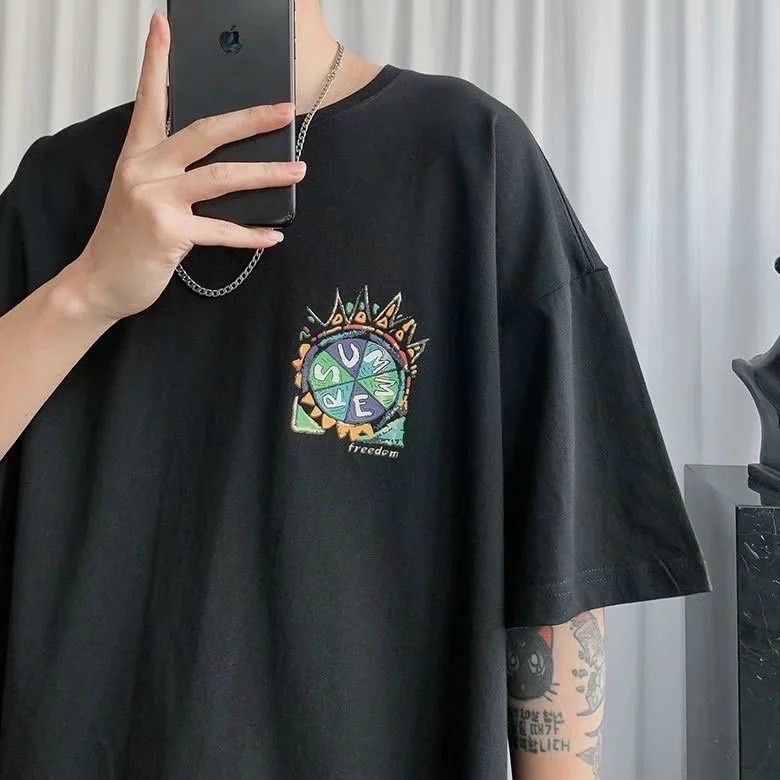 Áo thun nam nữ mùa hè tự do tay lỡ phom rộng áo phông unisex