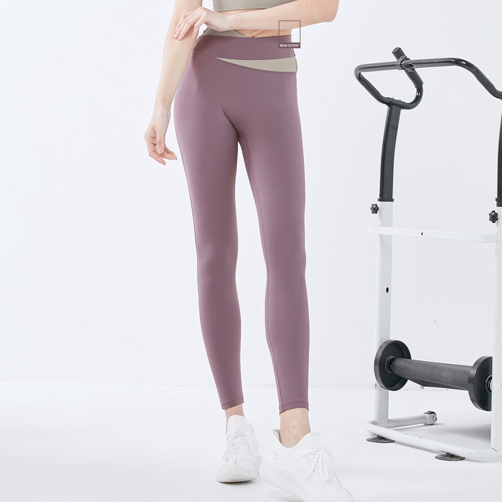 Quần thể thao tập Yoga - Gym cạp cao co giãn 4 chiều BOM SISTER QT0065