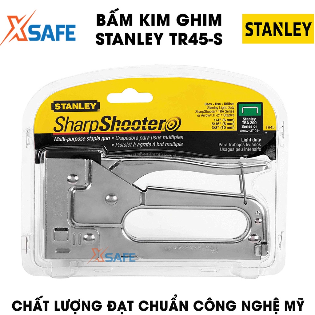 Bấm kim ghim STANLEY TR45-S 152mm Dập ghim Stanley gọn gàng, chất liệu thép crom cao cấp, khóa tay cầm an toàn