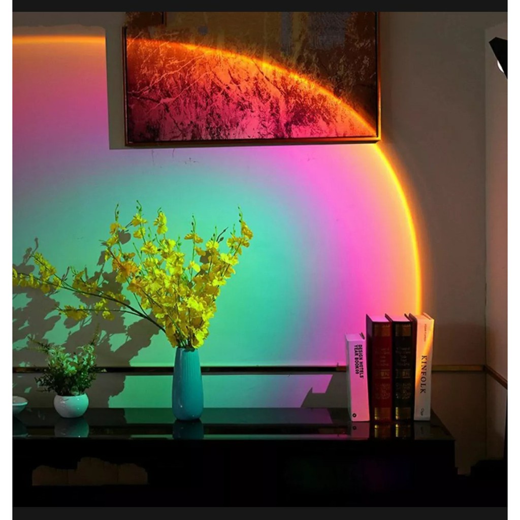 Đèn Hoàng hôn Sunset Lamp 4 màu/16 màu hiệu ứng ánh sáng đẹp có remote điều khiển màu thích hợp chụp ảnh sống ảo Tiktok