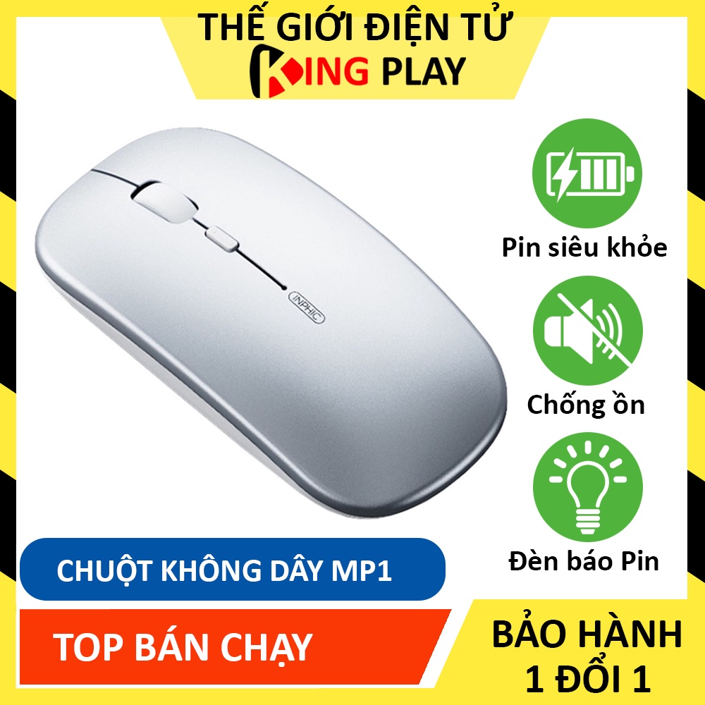 Chuột Máy Tính Không Dây Tự Sạc Pin MP1 Không Tiếng Ồn Có Đèn Báo Pin – Chuột Bluetooth USB 2.4Ghz Cho Laptop Macbook PC