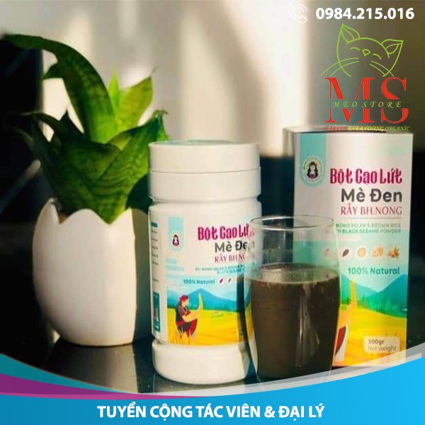 [Cao cấp] Bột gạo lứt rẫy sấy mè đen tăng cường hệ miễn dịch hộp 500g. Tuyển cộng tác viên và đại lý toàn quốc.