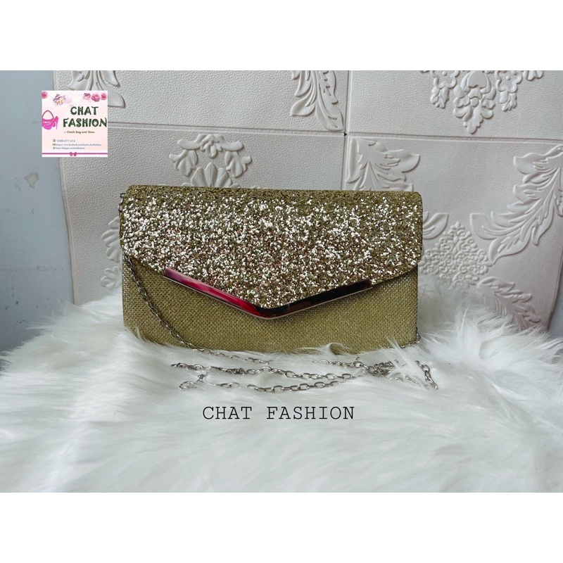 Ví clutch dự tiệc đính kim sa sang trọng TV146