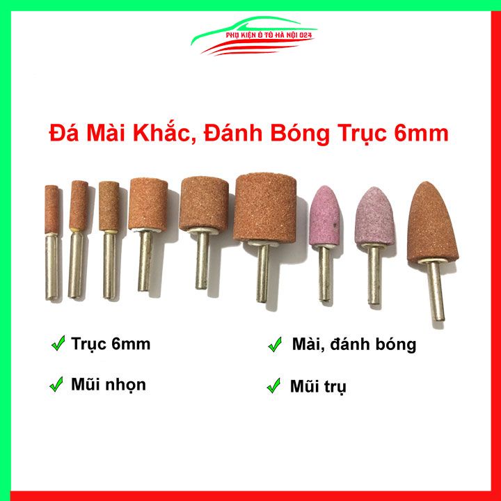 Đá mài trục 6mm đủ loại mài cạnh đánh bóng kỹ thuật