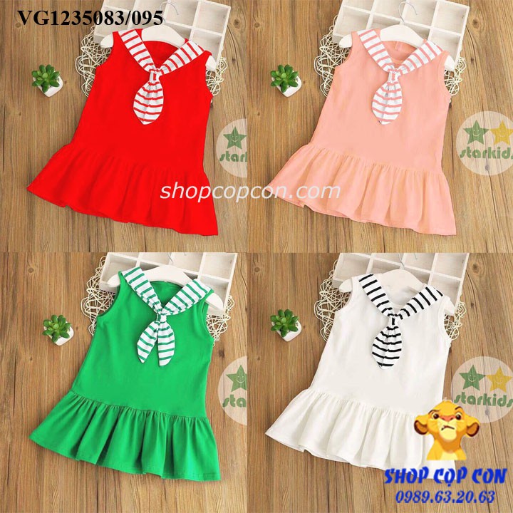 Đầm thun đuôi cá sát nách cổ thủy thủ cho bé từ 9-36kg