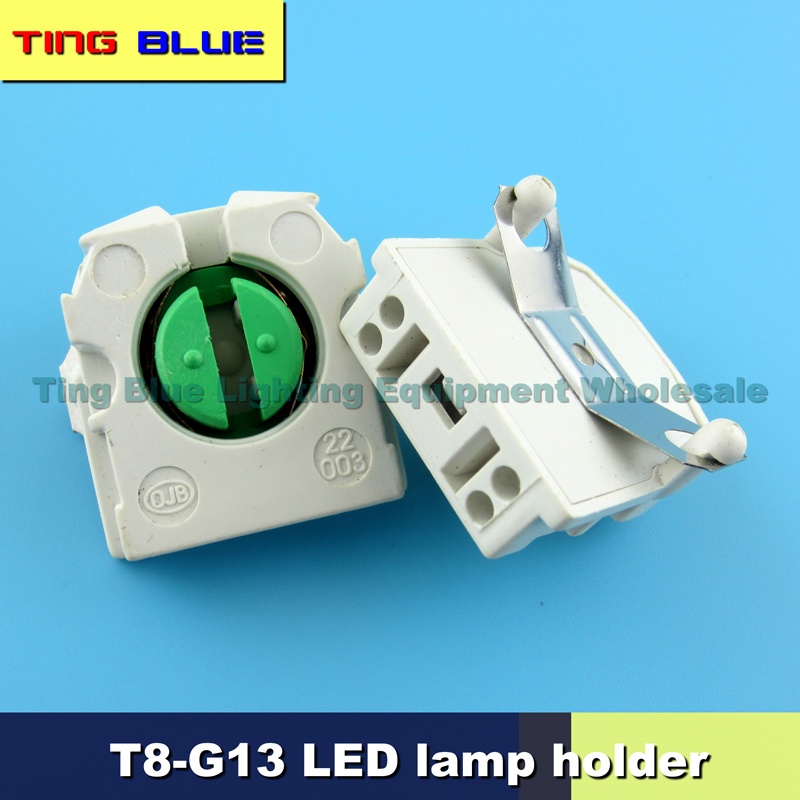 Bộ 20/50 Giá Đỡ Đèn LED T8 G13 12-250V 2A Màu Huỳnh Quang