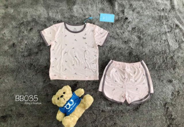 Bộ cộc tay sợi tre viền Bu 6m - 3y