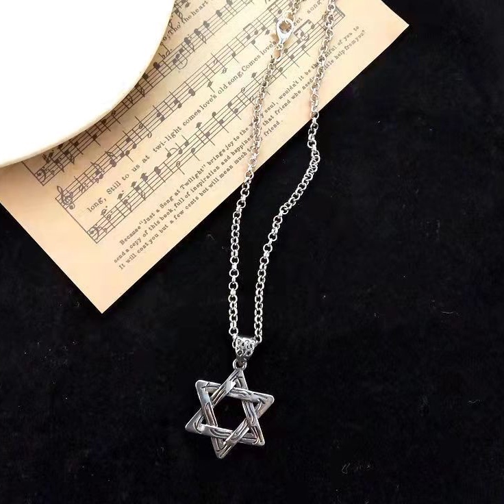 Vòng cổ Kim Loại Mặt Ngôi Sao Sáu Cánh Thời Trang Cho Nam