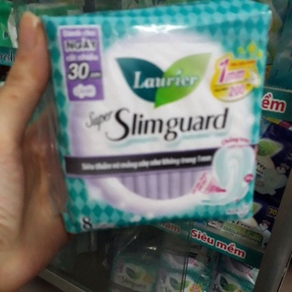 Băng vệ sinh Laurier Super Slimguard ban đêm có cánh bịch 8 miếng