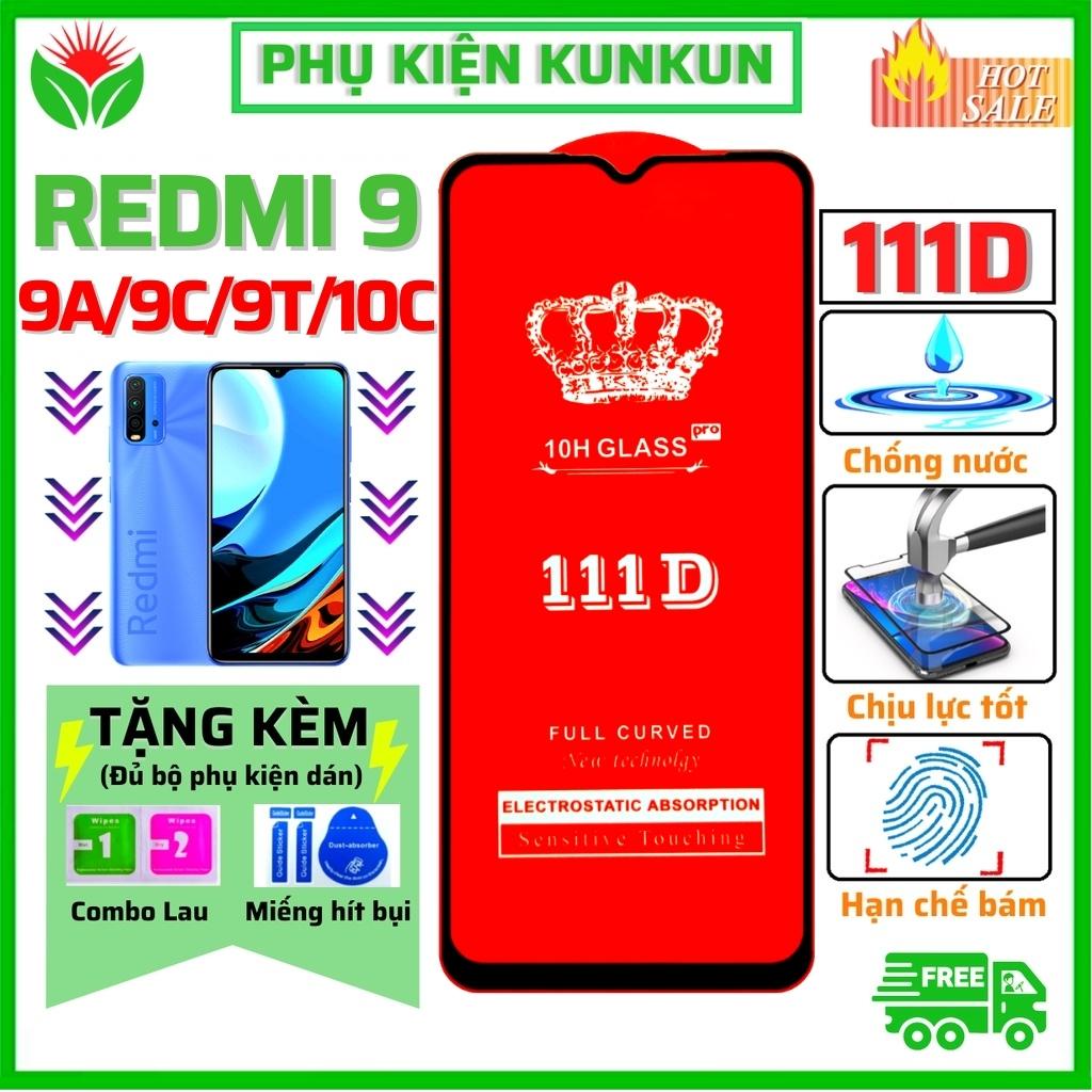 Kính cường lực Redmi 9/ 9A/ 9C/ 9T/ 10C - Cao cấp - Full màn hình 111D và Trong suốt - Độ cứng 10H [FreeShip_50K]