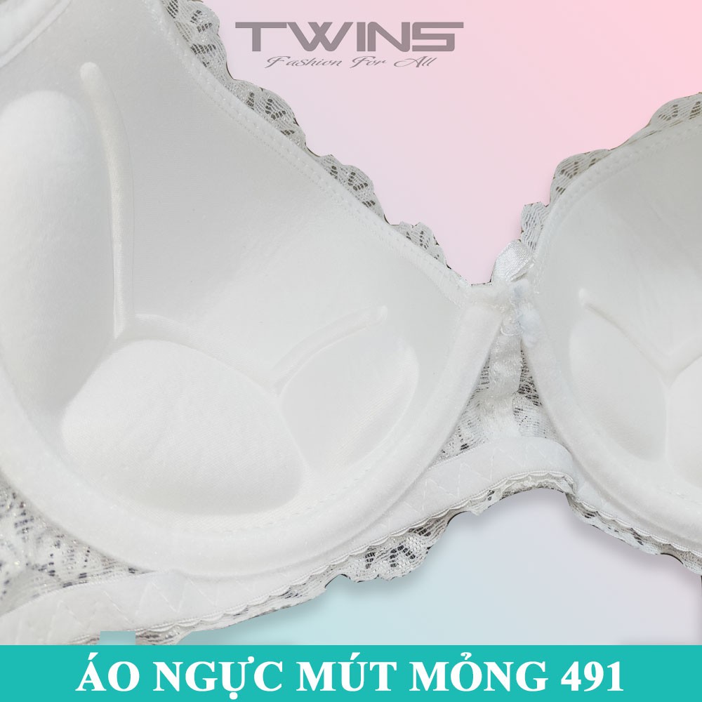 Áo ngực nữ ren nâng ngực SD491 có gọng mút mỏng mềm mịn phom nguyên ngực size 36-38-40-42