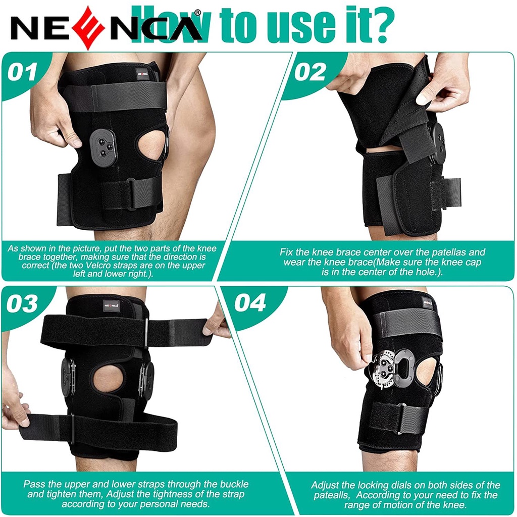Neenca Đai Quấn Bảo Vệ Đầu Gối Có Thể Điều Chỉnh Được Giúp Giảm Đau Khớp ACL PCL Meniscus Xé