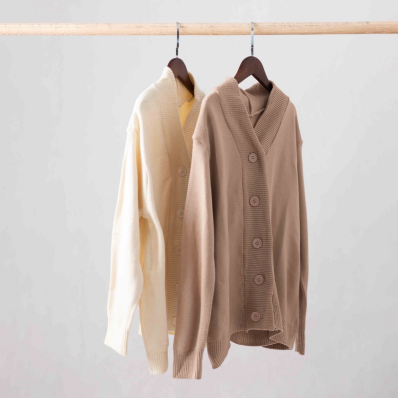 Áo khoác cardigan len nữ cổ tim V phối cùng váy dạ dệt kim phong cách ulzzang Hàn quốc MSP501