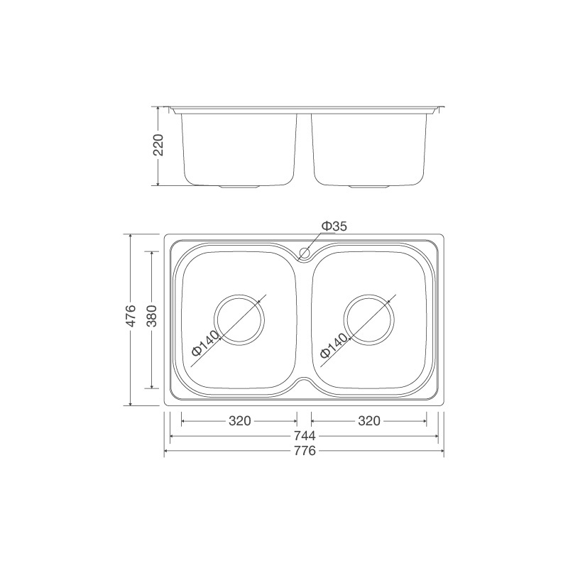 Chậu rửa chén inox Malloca MS 1001 NEW - Ngang 78cm - Hàng chính hãng