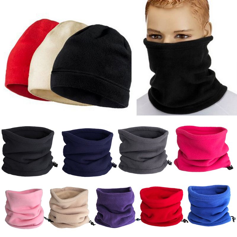 Mũ Beanie Kiêm Khăn Choàng Cổ Bằng Vải Lông Cừu Giữ Ấm Mùa Đông Phong Cách Thể Thao Dành