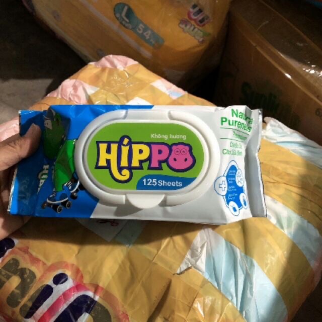 Combo 3 Khăn ướt em bé Hippo 125 tờ