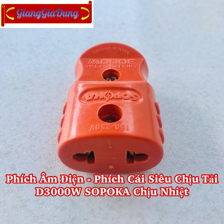 Phích Âm Điện - Phích Cái Siêu Chịu Tải D3000W SOPOKA Chịu Nhiệt Cao