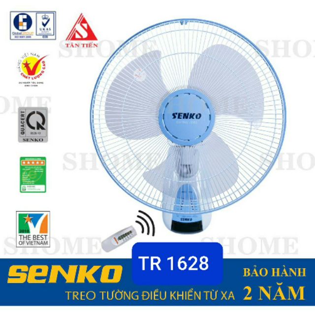 Quạt treo tường SenKo có Remote điều khiển TR1628, TR1683