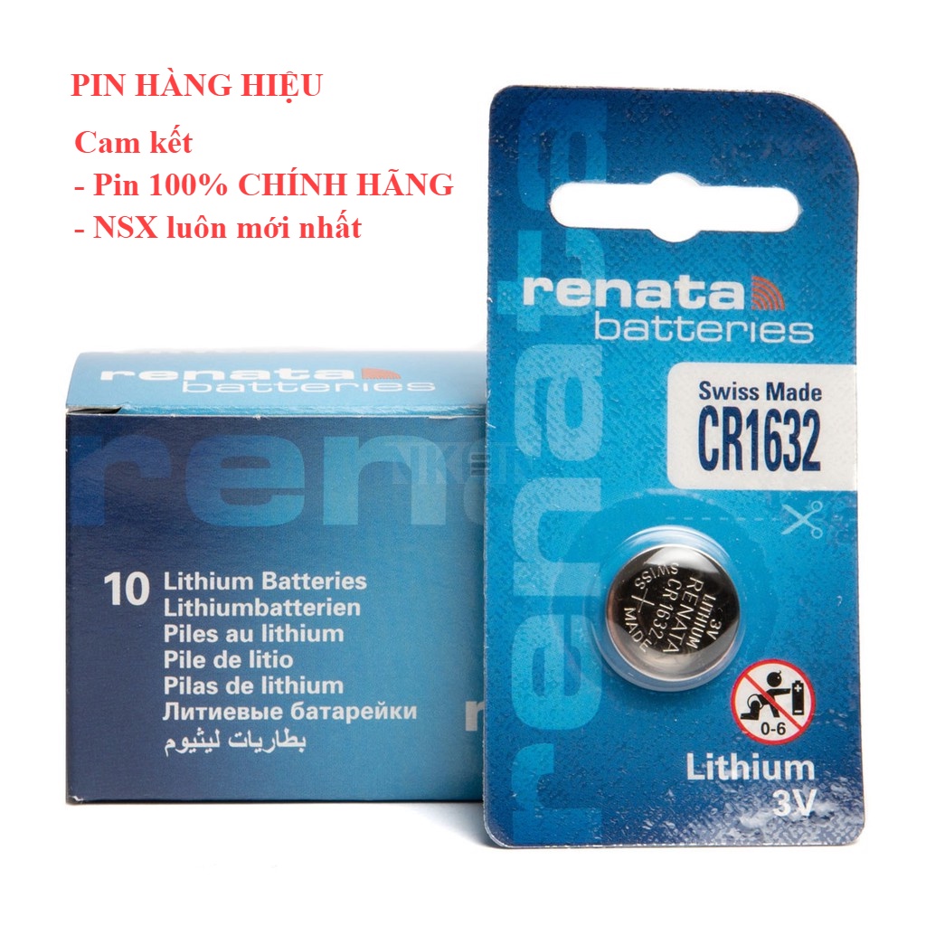 Pin nút Thụy Sỹ RENATA CR1632 3V Made in Swiss (Loại tốt - Giá 1 viên)
