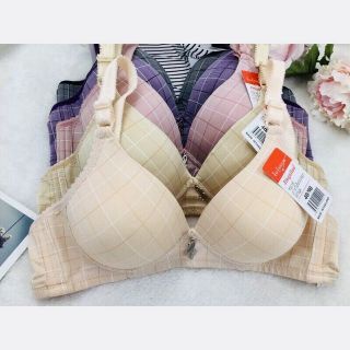 Áo Lót Nữ, Áo Lót Thái Cotton Không Gọng Đệm Mỏng Kẻ Caro - AL 151