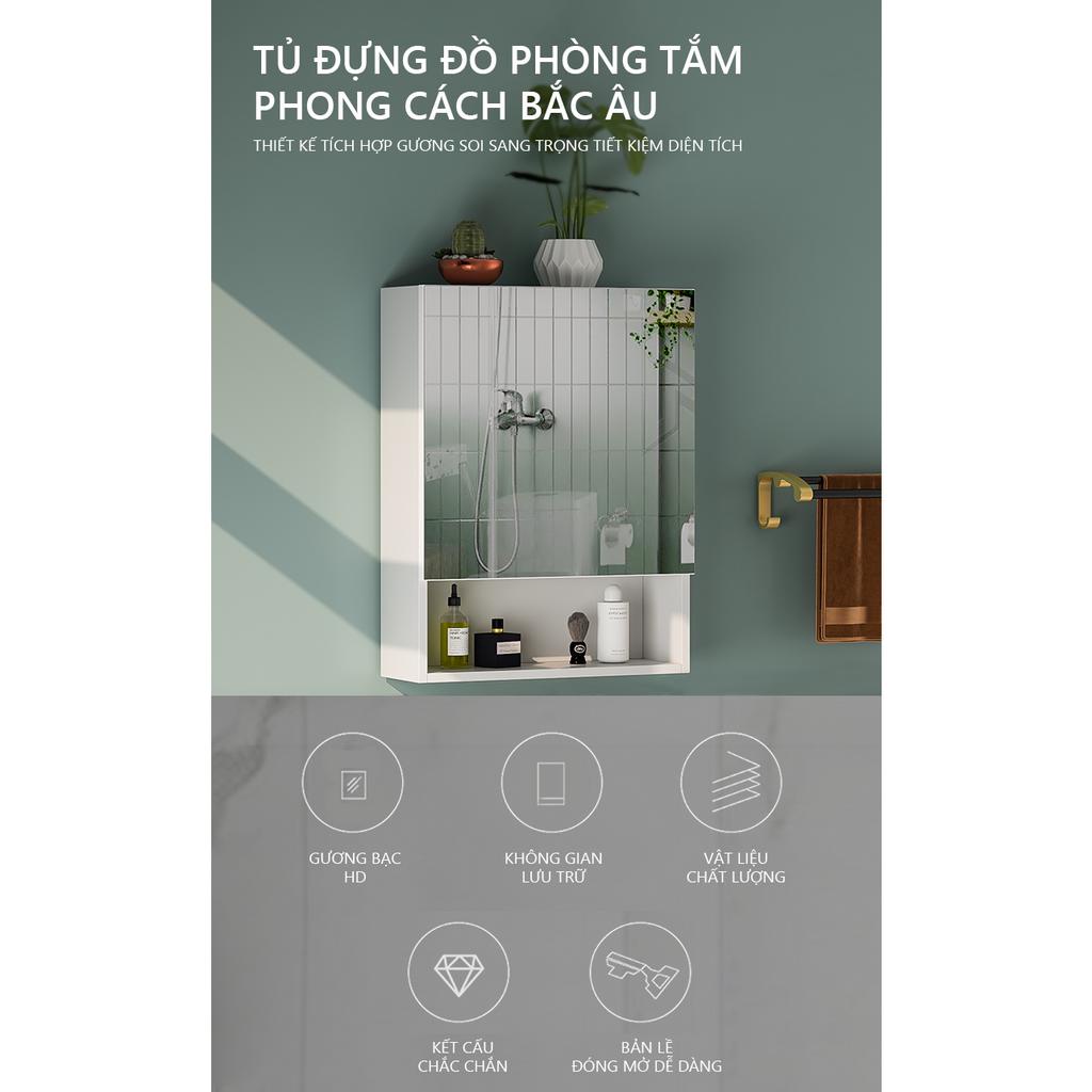 Tủ gương treo tường, tủ gương lavabo treo nhà tắm đựng mỹ phẩm - GP257