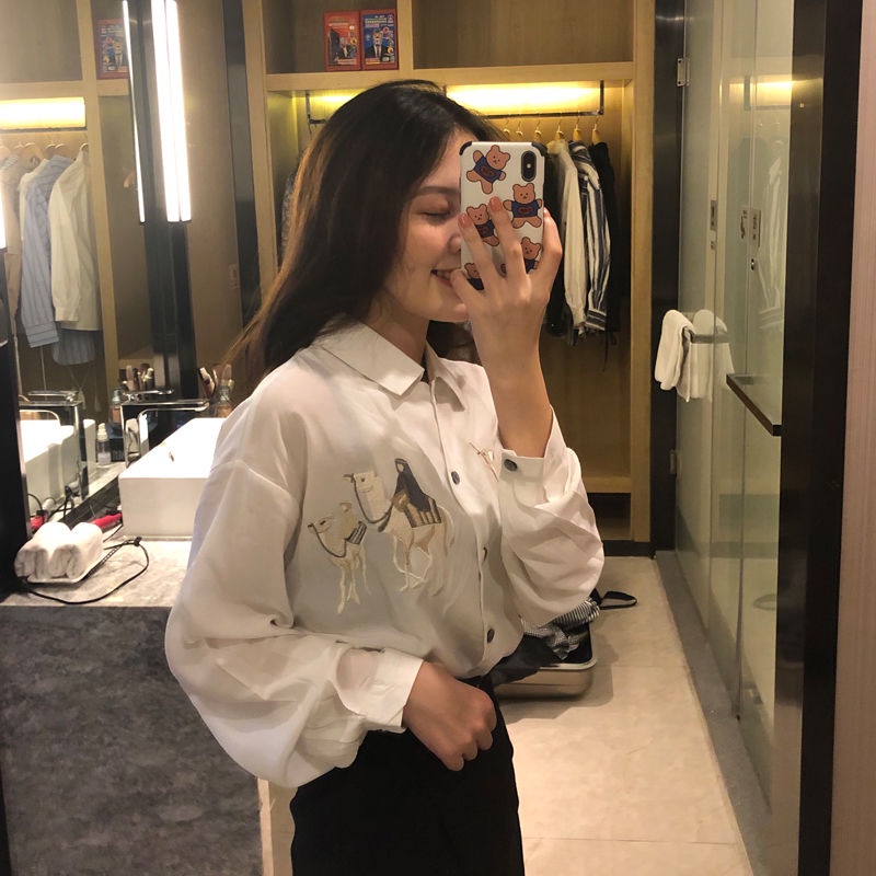 Áo Sơ Mi Tay Dài Sọc Ca Rô Phong Cách Hồng Kông Cá Tính Cho Nữ