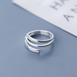 Nhẫn bạc 3 vòng đính đá **nhẫn s925