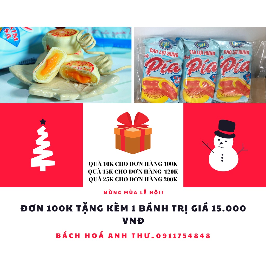 Freeship_-Bánh Pía nhân kim sa tan chảy_Bịch 3 gói_1 gói 4 cái_bịch 12 cái_Bánh Pía Kim sa Cao Lợi Hưng