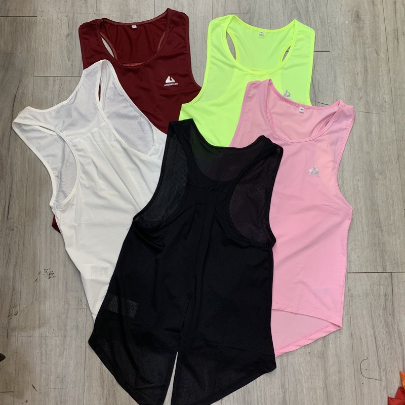 ÁO TANKTOP VẢI LƯỚI KIM XẺ TÀ - ÁO TẬP GYM, YOGA NỮ