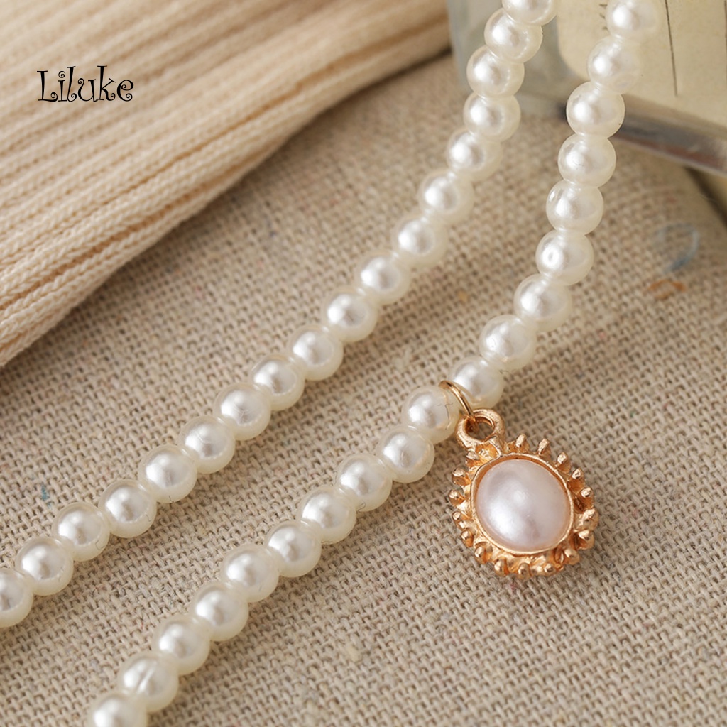 Vòng cổ Hợp Kim Trang Trí Hạt Nhiều Lớp Thời Trang Cho Nữ