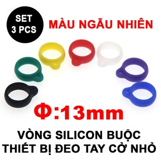 Bộ 3 vòng silicon buộc thiết bị cầm tay cỡ nhỏ đường kính Φ 13mm có clip hướng dẫn sử dụng