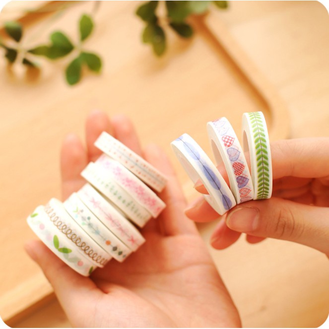 Washi tape cute băng dính giấy họa tiết nhiều màu sắc được chọn phân loại BMBooks