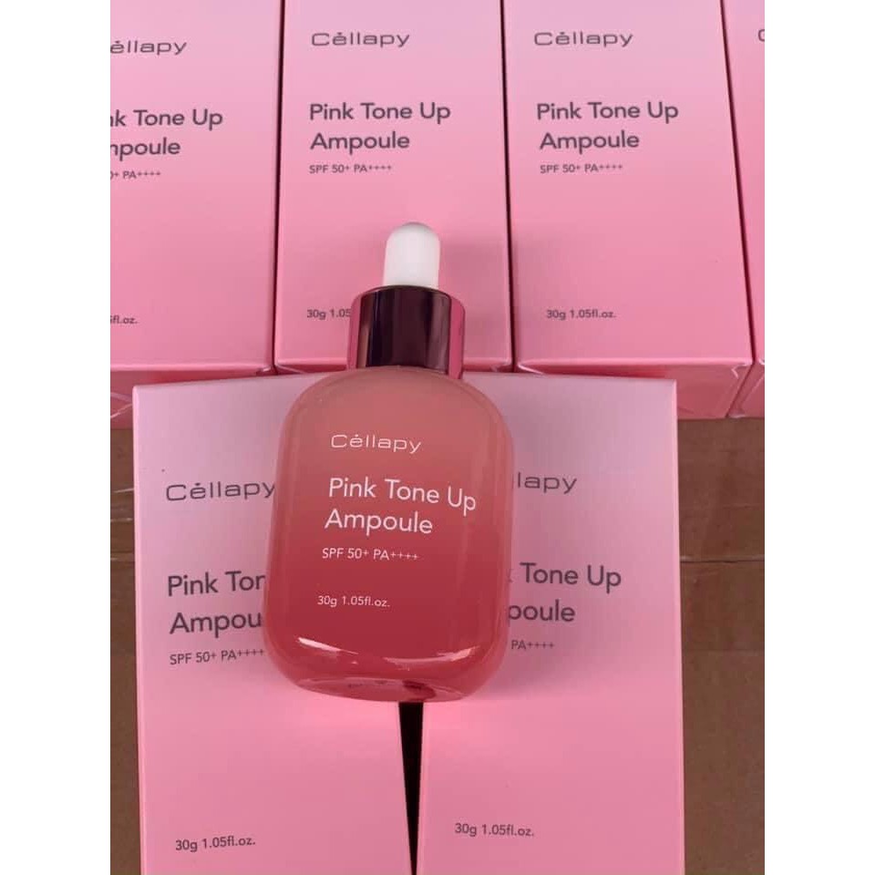 Serum Chống nắng-Tinh chất dưỡng trắng căng bóng Cellapy Pink Tone Up Ampoule SPF50+PA++++ 30g