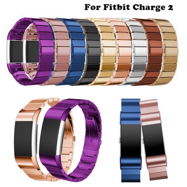 Dây hợp kim không gỉ thay thế cho dây đeo của vòng tay thông minh Fitbit Charge 2 (có ảnh thật)