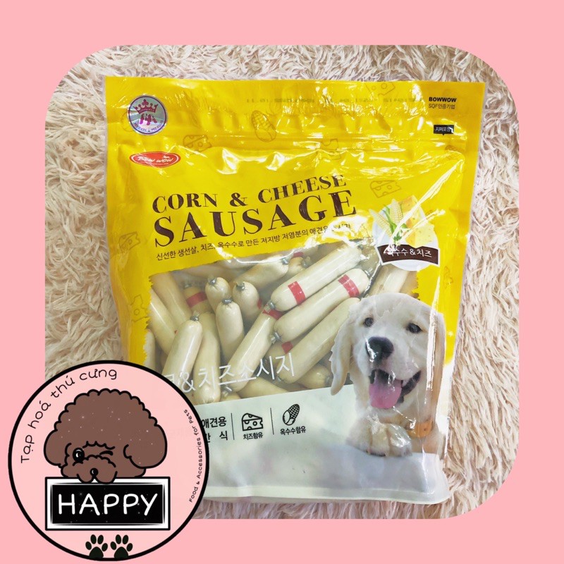 Xúc xích phô mai bắp BowWow cho chó [Ảnh thật][Có sẵn] - Bánh thưởng cho chó - Tạp Hóa Thú Cưng Happy