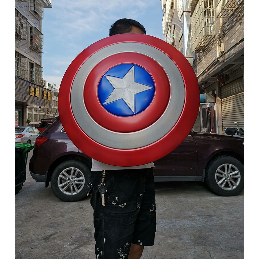 Khiên Captain America Sắt Nguyên Khối Kèm Kệ