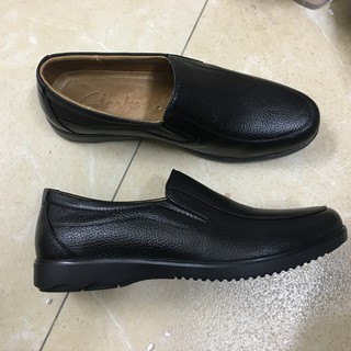 Giày nam I Giày lười da thật Clarks, đế mềm 2 cm, dày dặn, lót da, dáng trơn, giầy bền