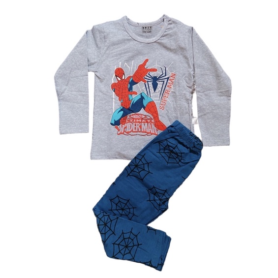 ĐỒ NGỦ TAY DÀI SIÊU NHÂN NHỆN THUN COTTON DÀY DẶN MÁT