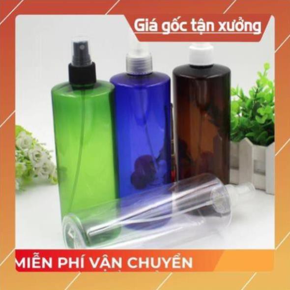 Chai nhựa xịt phun sương 500ml Nâu Vai Ngang - chai lọ chiết mỹ phẩm