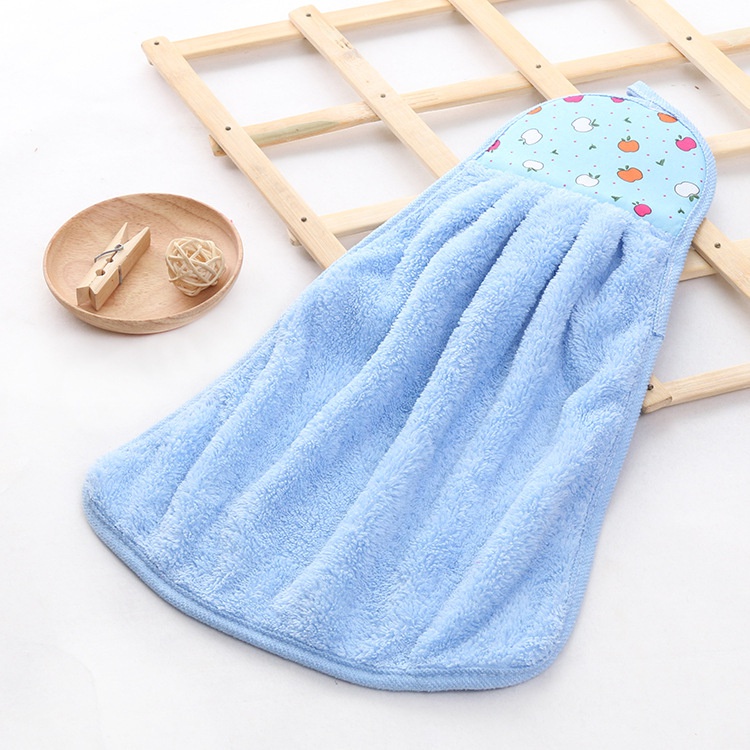 Khăn Lau Tay Treo Tường Vải Lông Cừu San Hô Mềm Mại Thấm Hút Tốt