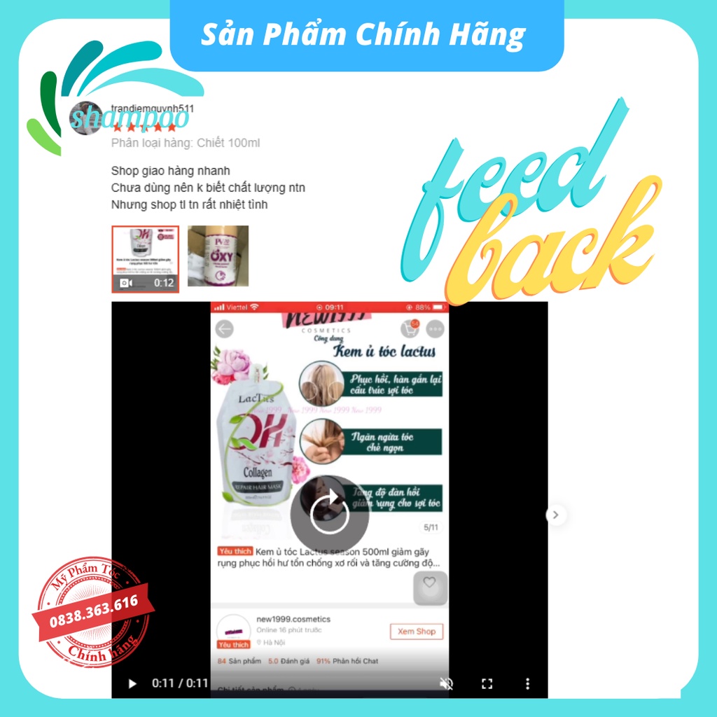 Kem hấp tóc COLLAGEN QH LACTUS dưỡng sinh phục hồi dưỡng sâu ngăn gàu, giảm rụng và kích thích mọc tóc