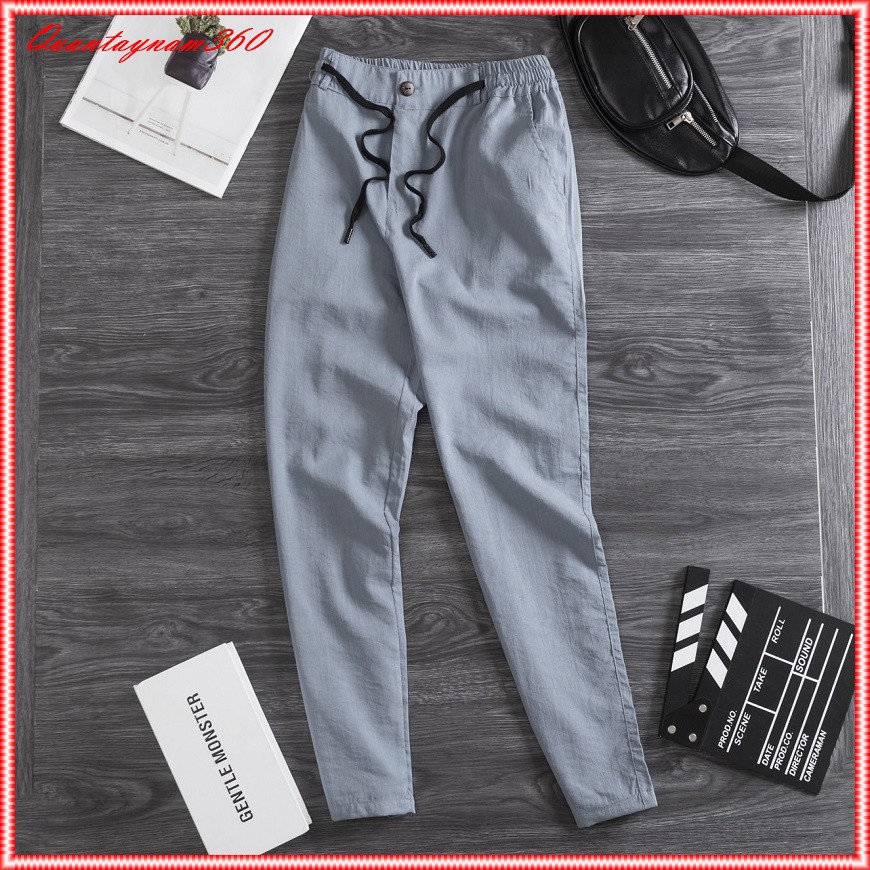 Quần đũi xước dài nam ống côn cạp chun dây rút - Quần nam dáng xuông trẻ trung cao cấp | BigBuy360 - bigbuy360.vn