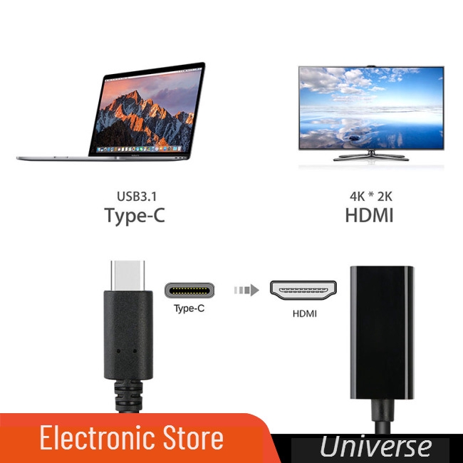 Cáp Chuyển Đổi Usb-C Type-C Sang Hdmi Hdtv Cho Samsung S9 S8 Note 8 Macbook