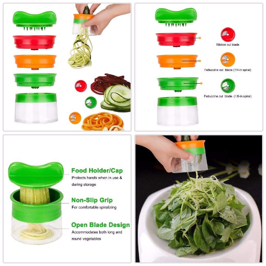 Spiral Slicers Vegetable Spiralizer Good Grips 3-Blade Hand-Held Spiralizer Tophope
