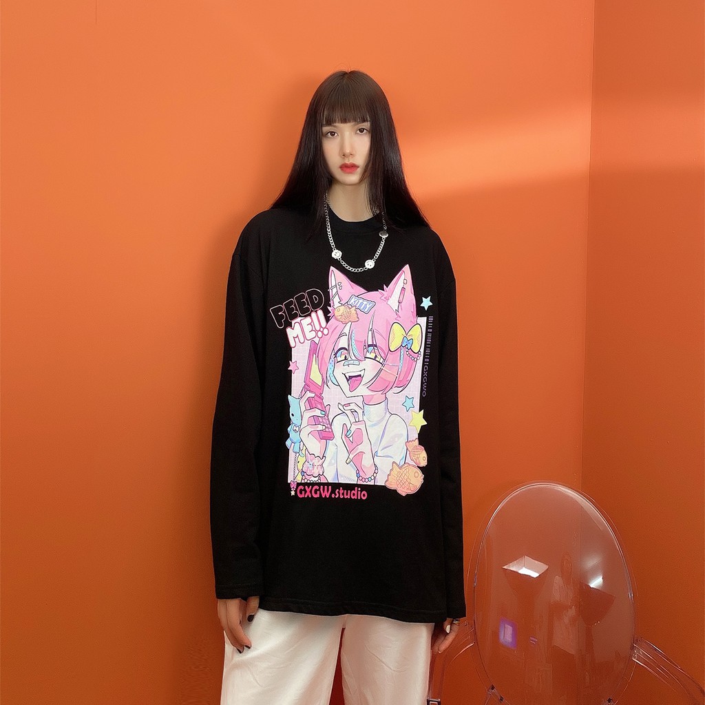 Áo thun dài tay nữ Pinky Crazy Girl , Áo sweater ulzzang Tiger.86 LS38