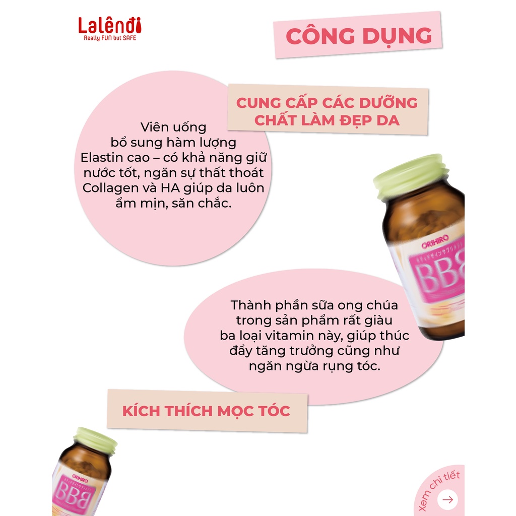 Viên uống nở ngực , tăng vòng 1 hiệu quả BBB Orihiro Nhật Bản 300 viên Lalendi Store