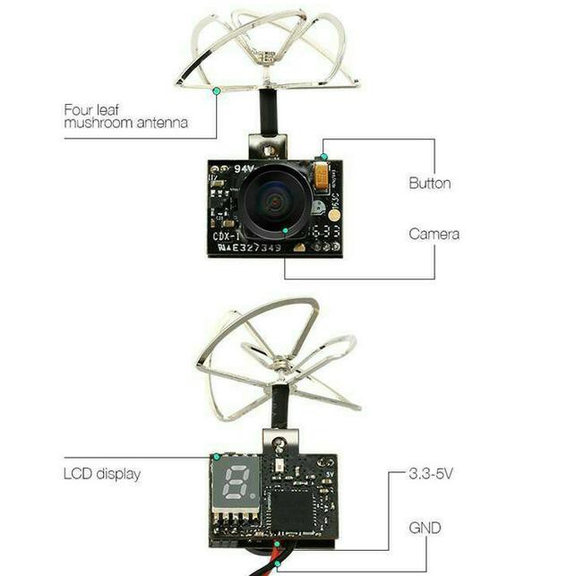 ➭ Camera Mini Eachine TX01 TX 01 5.8G 40CH 25MW VTX 600TVL 1/4 Cmos FPV