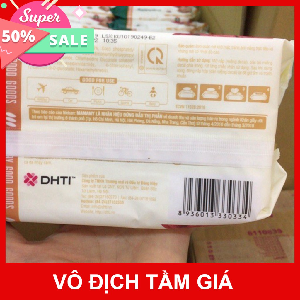 Combo 10 Gói Khăn Ướt Trẻ Em MAMAMY 100 Tờ, khăn giấy ướt không kích ứng da cho bé